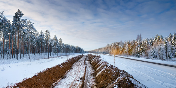 Maanrakennusta talvella