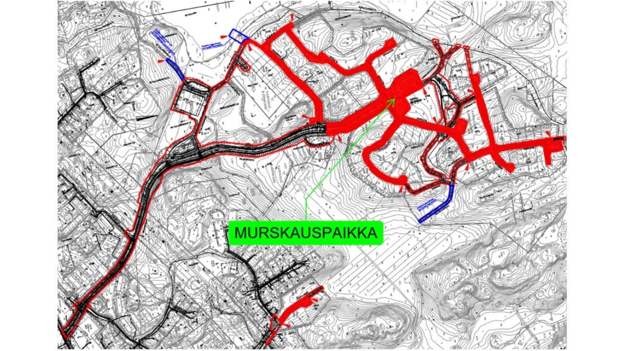 Kartta Miilukorven urakasta